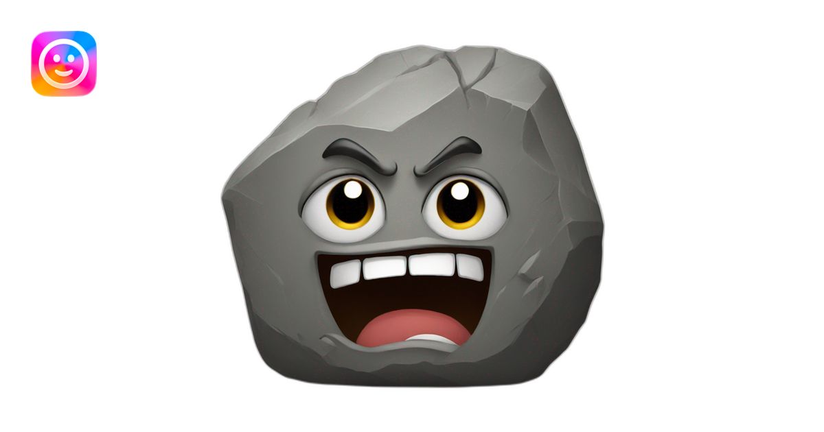 Big Rock with angry face emoji | AI Emoji Generator