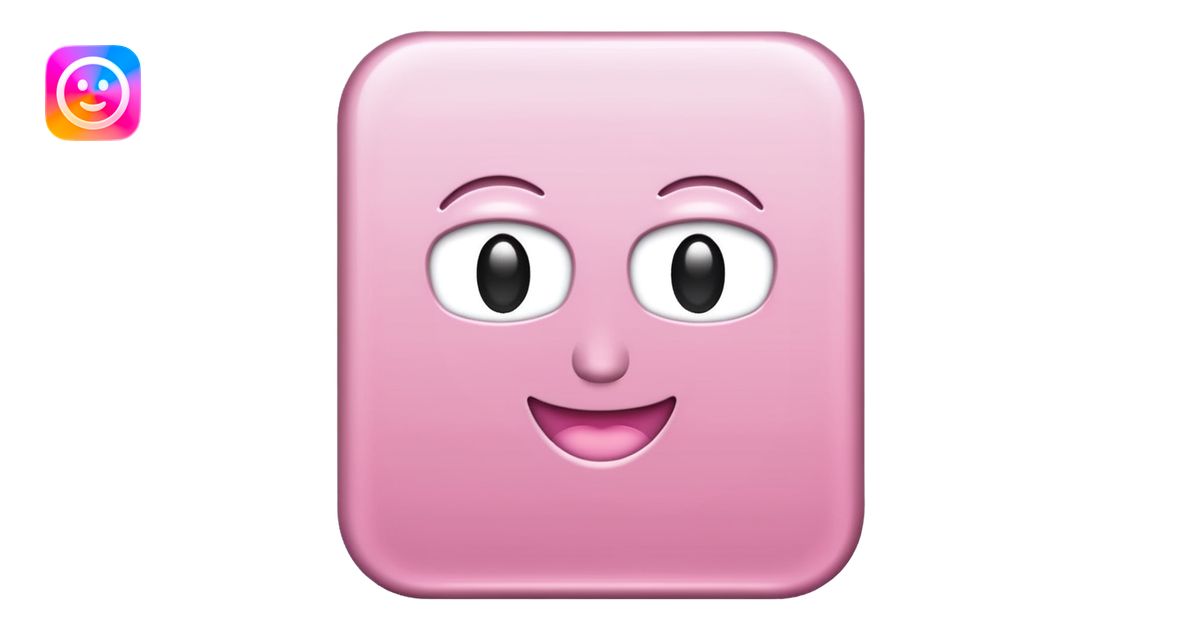 metallic light pink 3d rectangle shape emoji | AI Emoji Generator