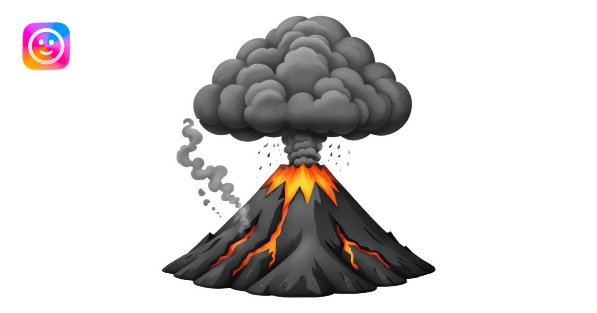 Volcano smoking before eruption emoji | AI Emoji Generator