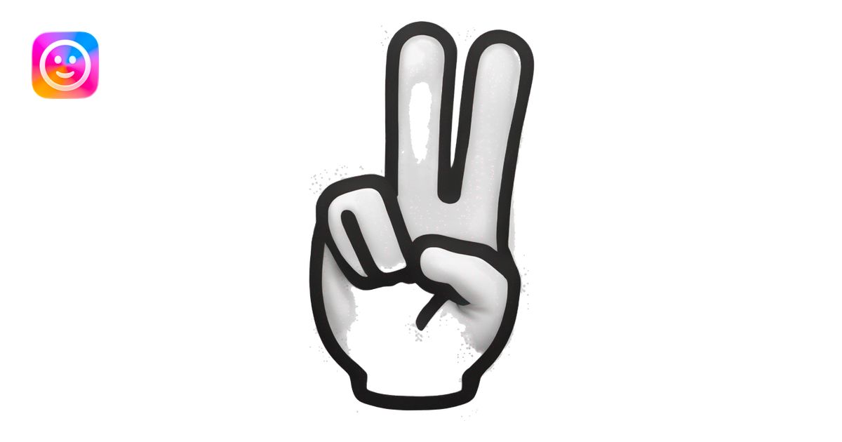 Victory Sign Hand emoji | AI Emoji Generator