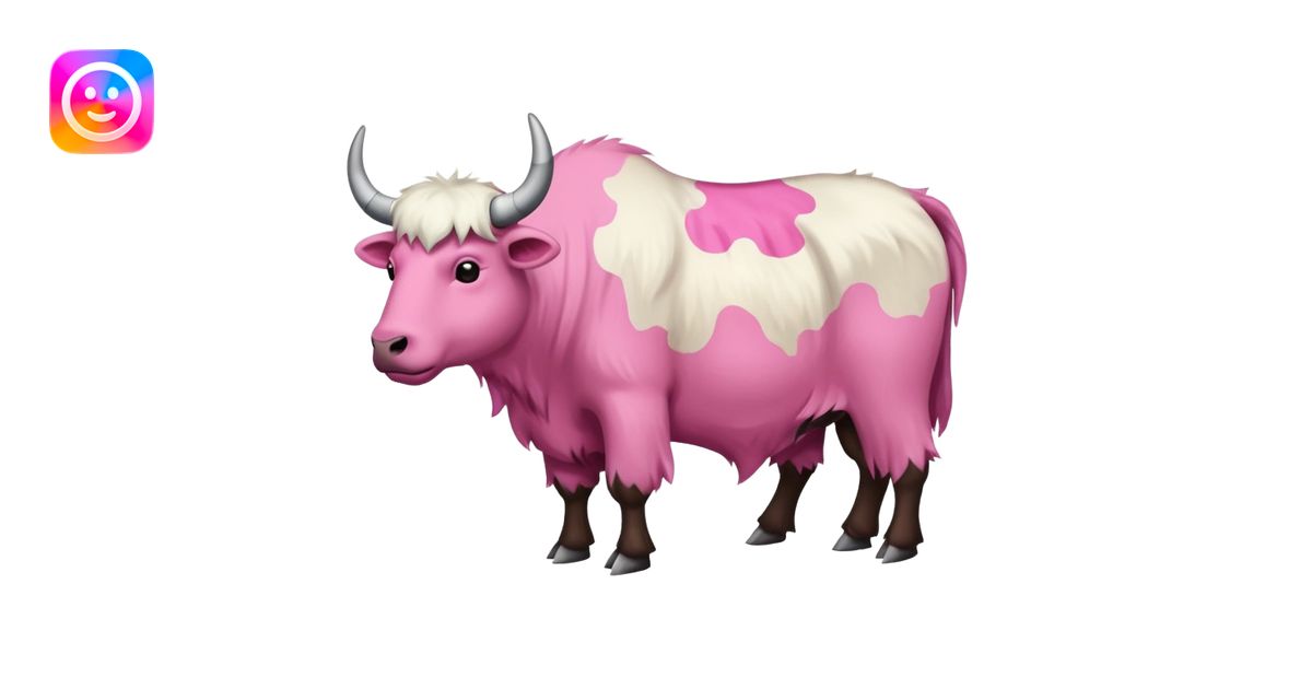 A shaven yak. Viewed from the side, it should have large pink patches ...