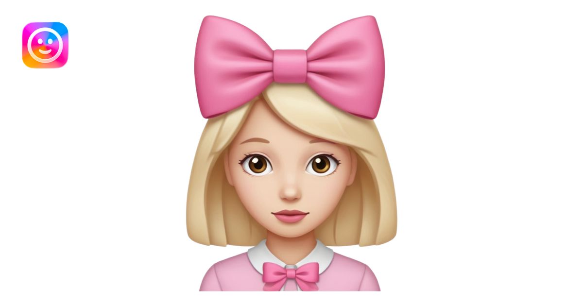 Moño Rosa femenino emoji | AI Emoji Generator