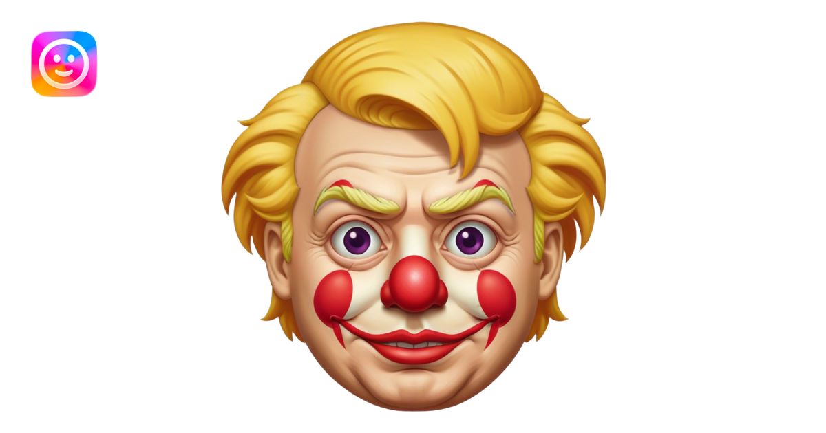Donald trump as a clown realistic emoji | AI Emoji Generator