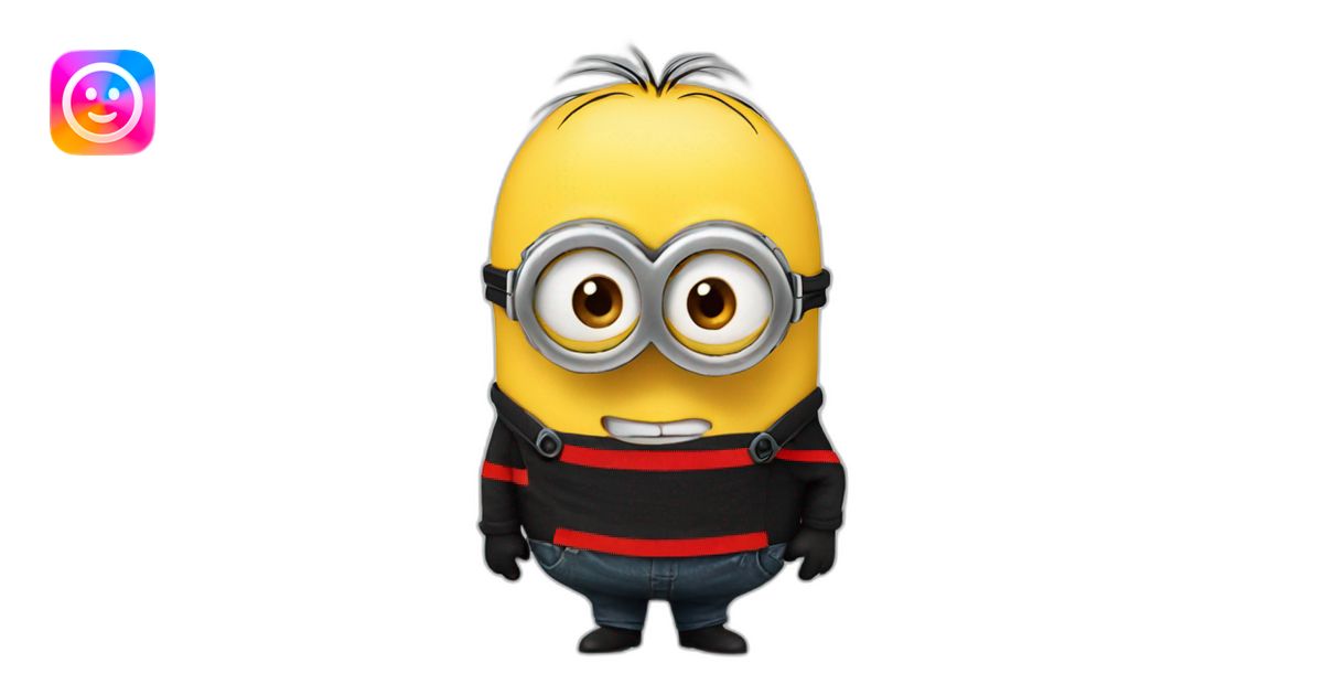 Minion with black cloth with three red stripes on his face emoji | AI ...