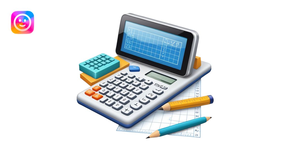 An icon featuring mathematical formulas, a calculator, and geometric ...