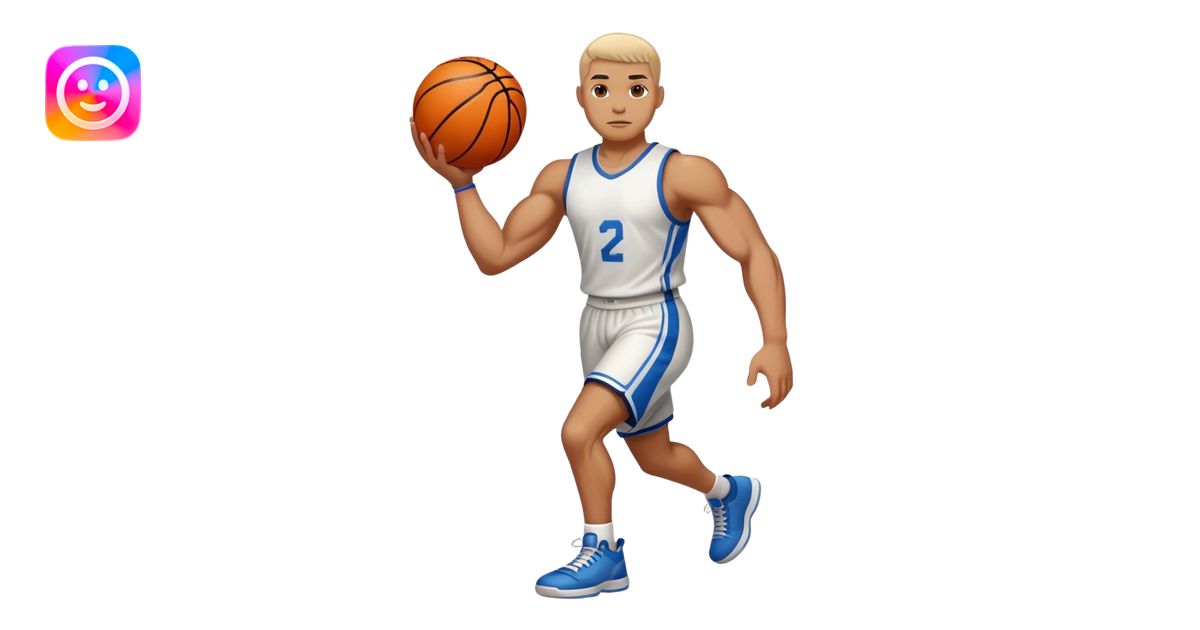 Basketball with muscles & legs emoji | AI Emoji Generator