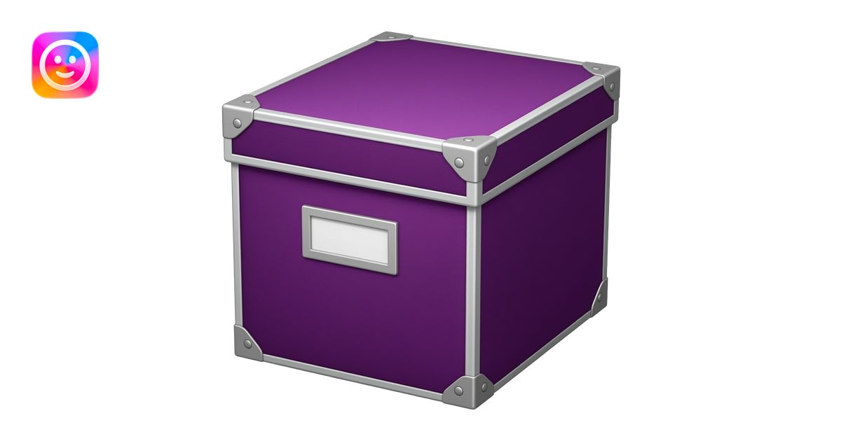 purple-fabric-storage-box,-thin-flat-silver-corners,-label-holder-on ...