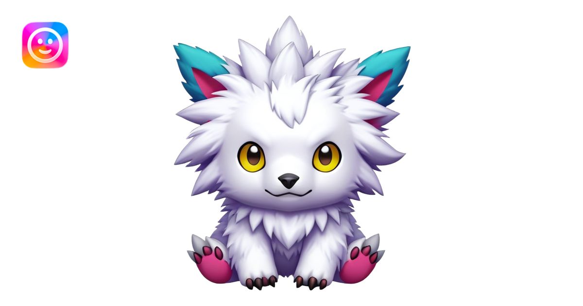 cute kawaii cool edgy Digimon-Fakemon-animal full body emoji | AI Emoji ...