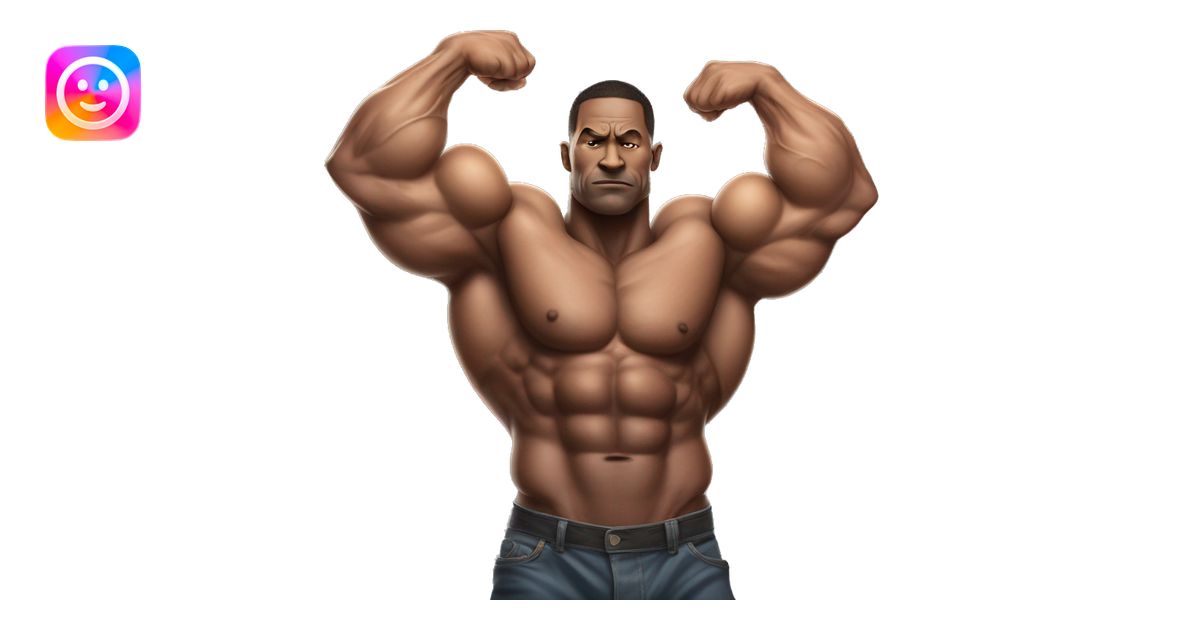 A hyper-muscular man with veins prominently visible across his massive ...