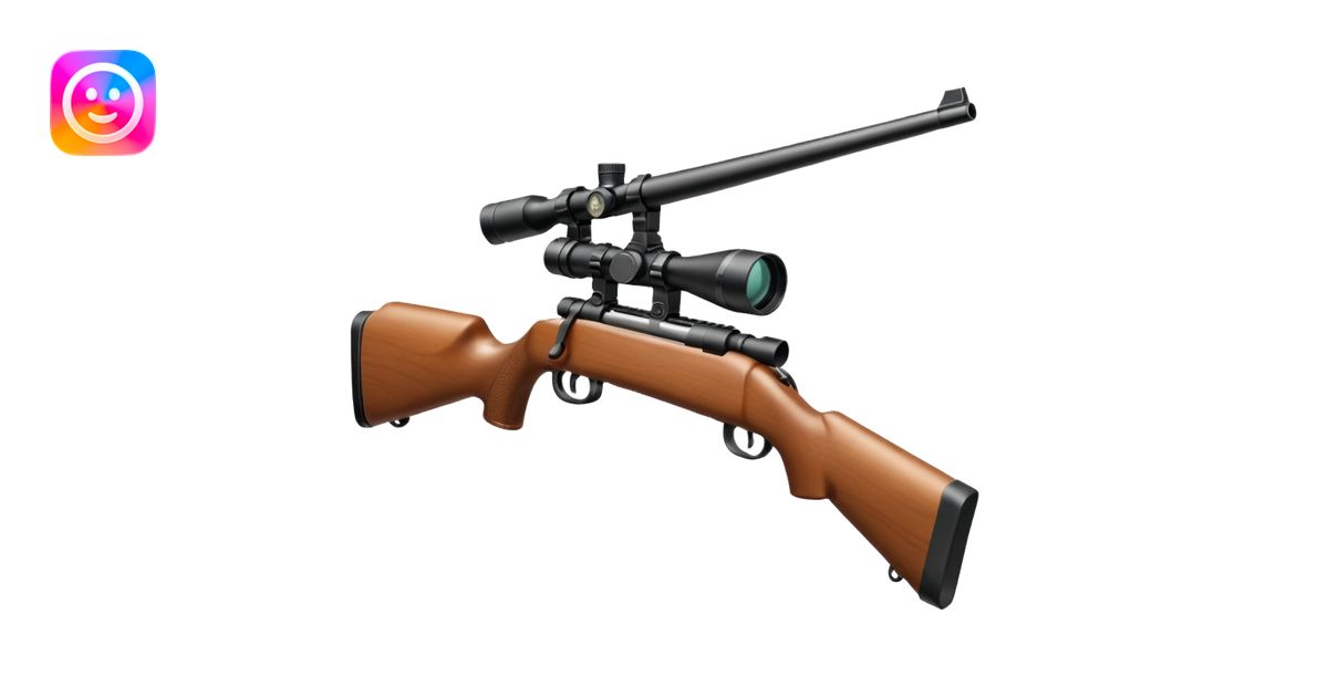 deer hunting bolt action rifle with a scope and sling emoji | AI Emoji ...