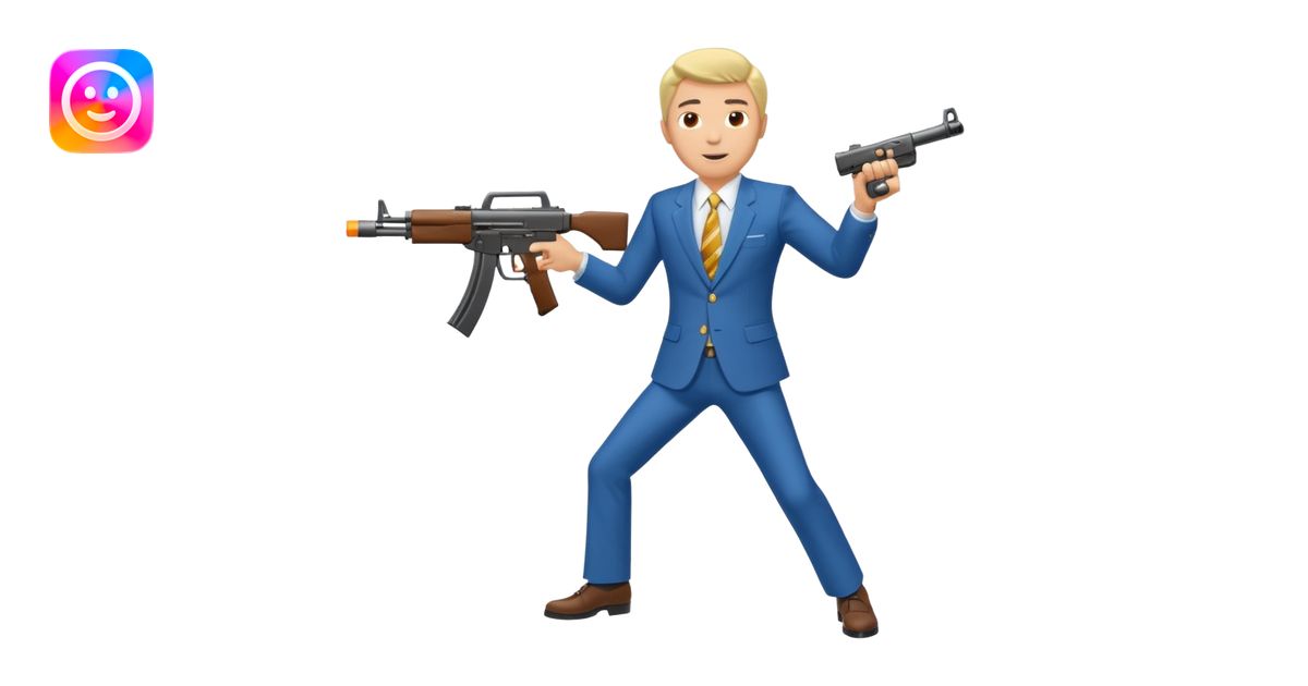 Yodeling mountain climber in Switzerland with a machine gun pointing to ...