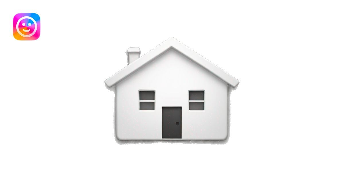 Simple white home button emoji | AI Emoji Generator