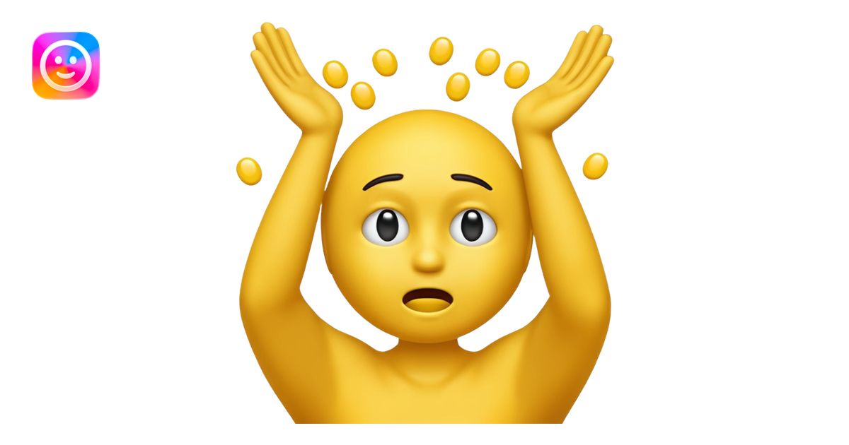 Yellow emoji doing choking emote with hands emoji | AI Emoji Generator