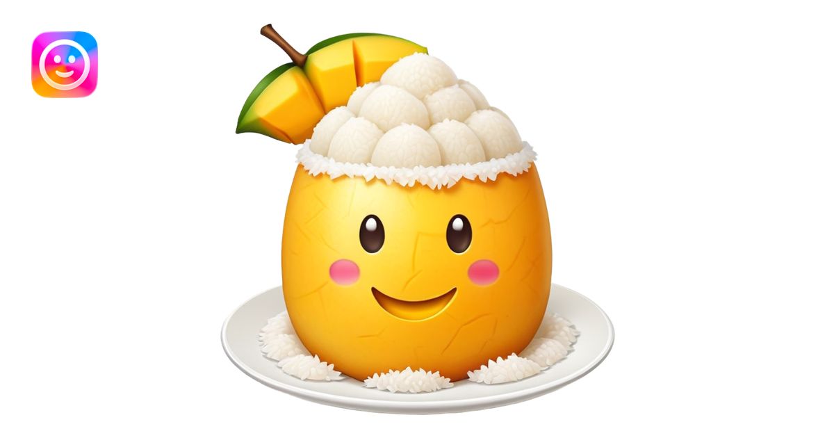 cinematic-realistic-mango-sticky-rice-dessert-emoji,-showcasing-sweet ...