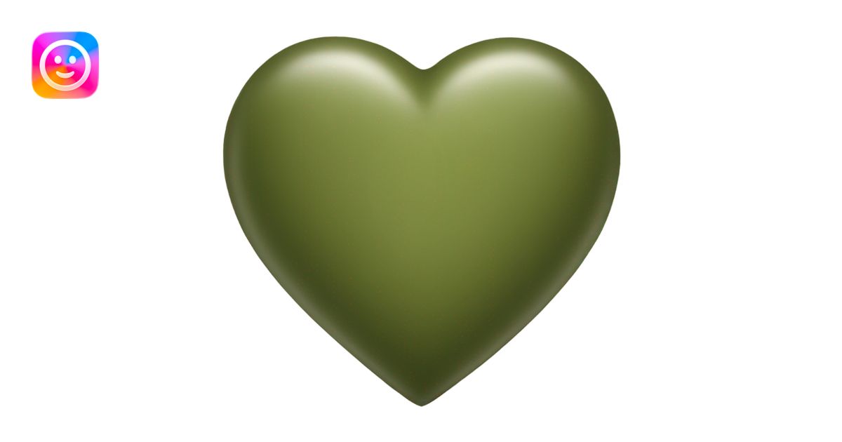 Olive green heart emoji | AI Emoji Generator