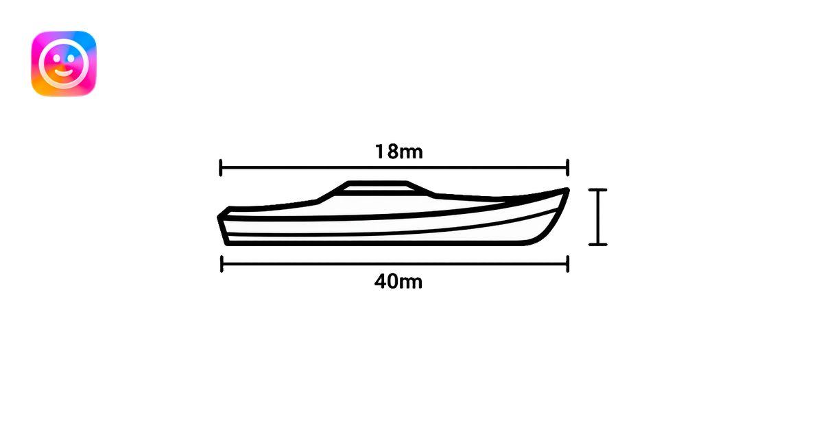 technical diagram of 8 meter boat hull with measurement marked emoji ...