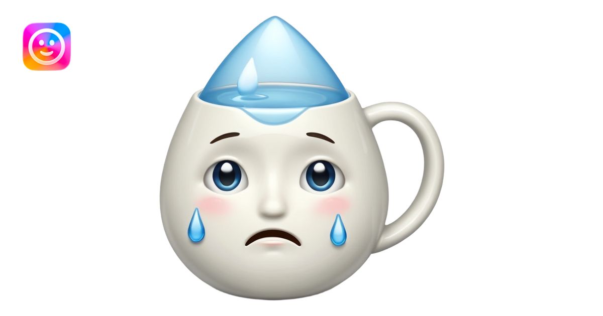 crying cup emoji, big teardrop, sad face emoji | AI Emoji Generator