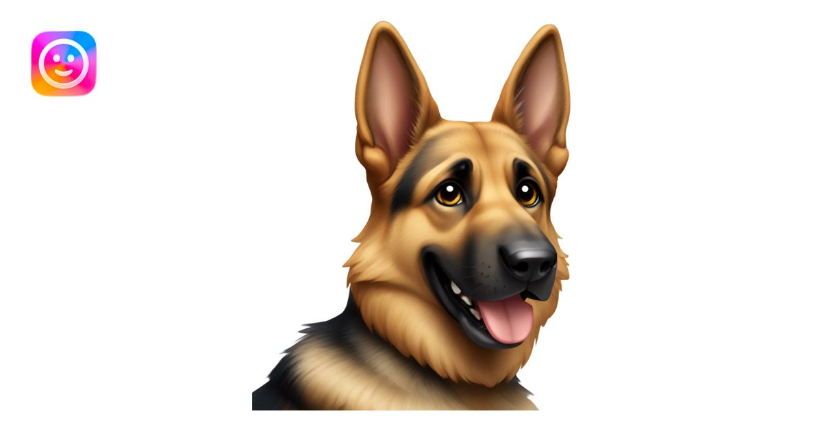 German shepherd sticking up the middle finger emoji | AI Emoji Generator