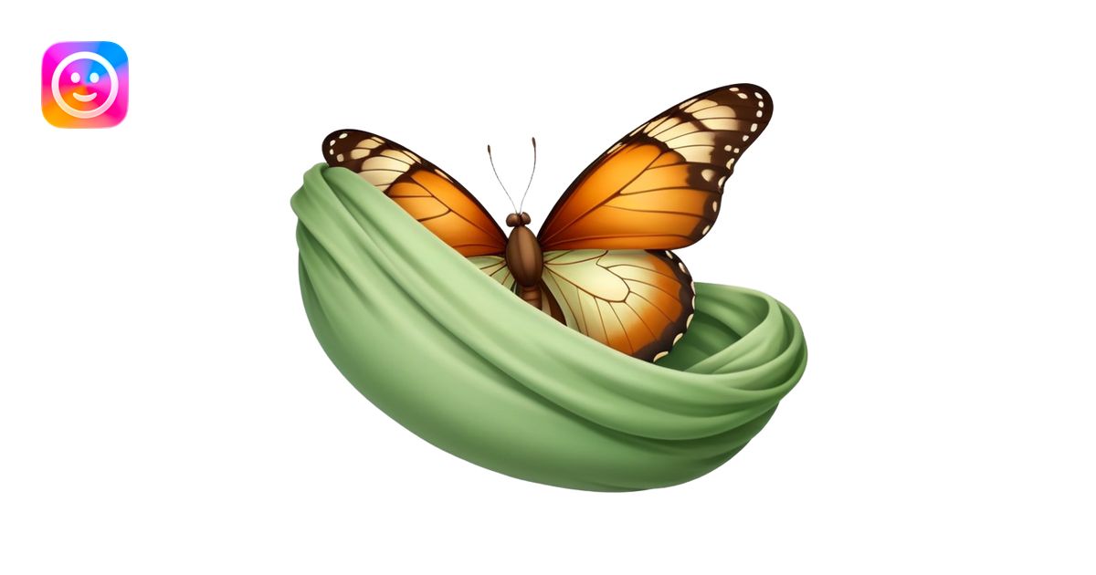 Butterfly in cocoon emoji | AI Emoji Generator