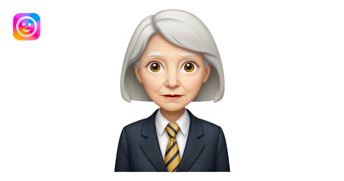 old women in suit with Necktie emoji | AI Emoji Generator