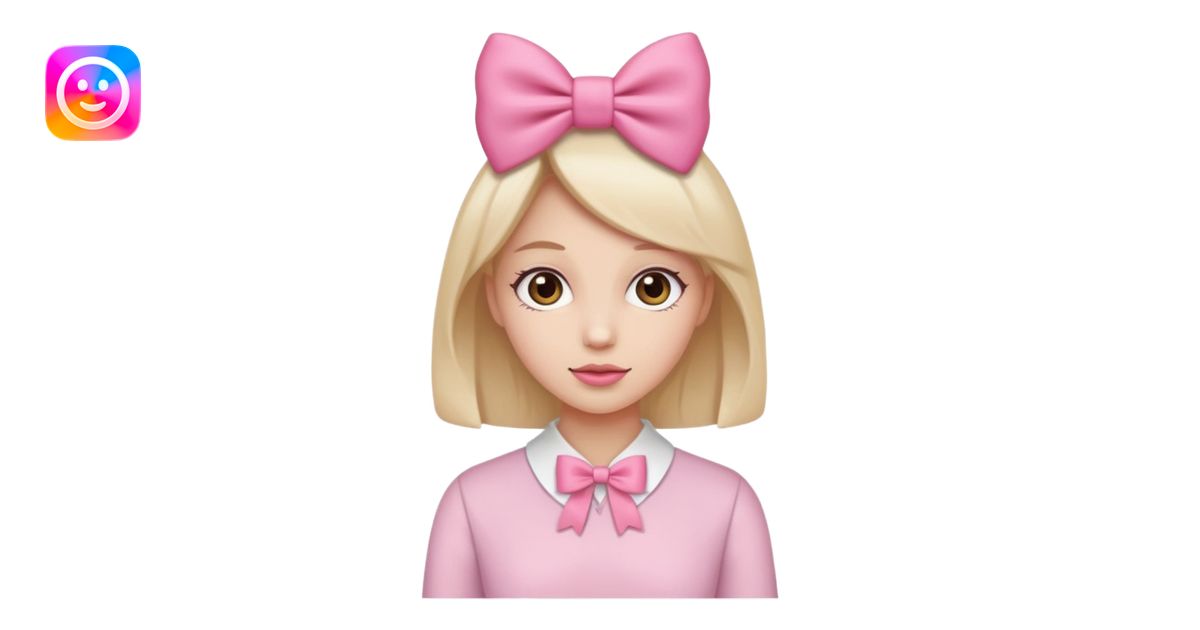 Moño Rosa femenino emoji | AI Emoji Generator