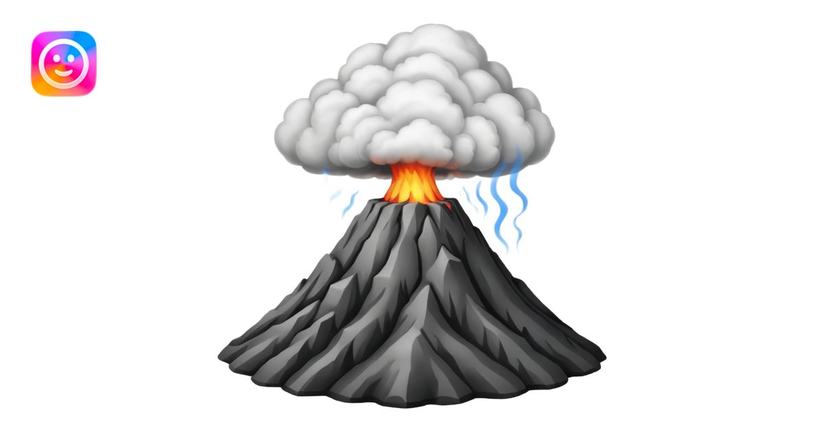dry volcano with smoke ONLY emoji | AI Emoji Generator