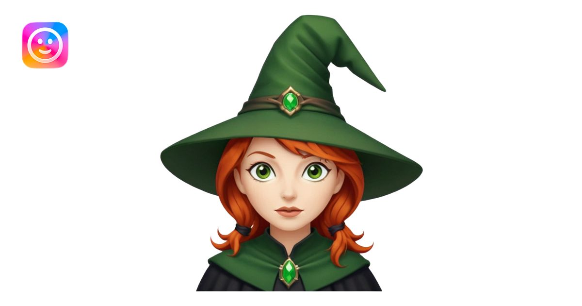 Red haired witch, sassy emoji | AI Emoji Generator