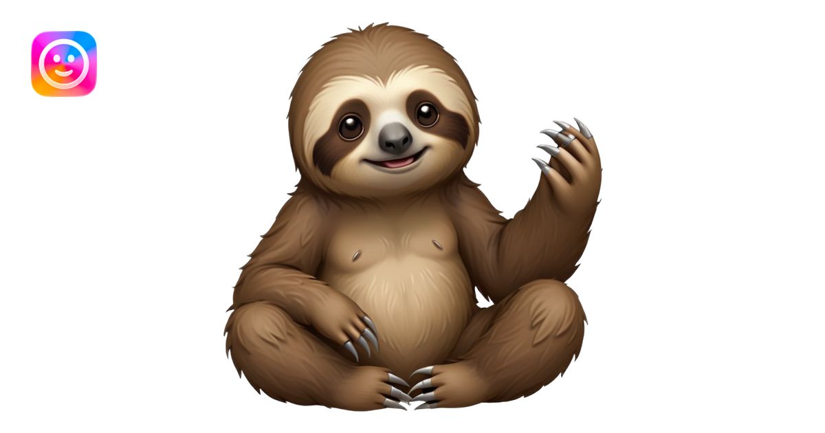 cinematic-sloth-realistic-full-body-sitting-emoji,-long-curved-claws ...