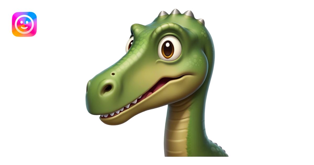Cinematic Comical Brontosaurus Portrait Emoji, Head tilted dramatically ...