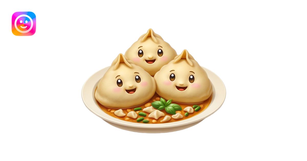 Cinematic Realistic Pierogi Dish Emoji, depicted as tender dumplings ...