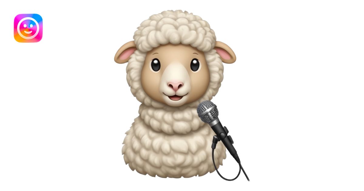 sheep with microphone emoji | AI Emoji Generator