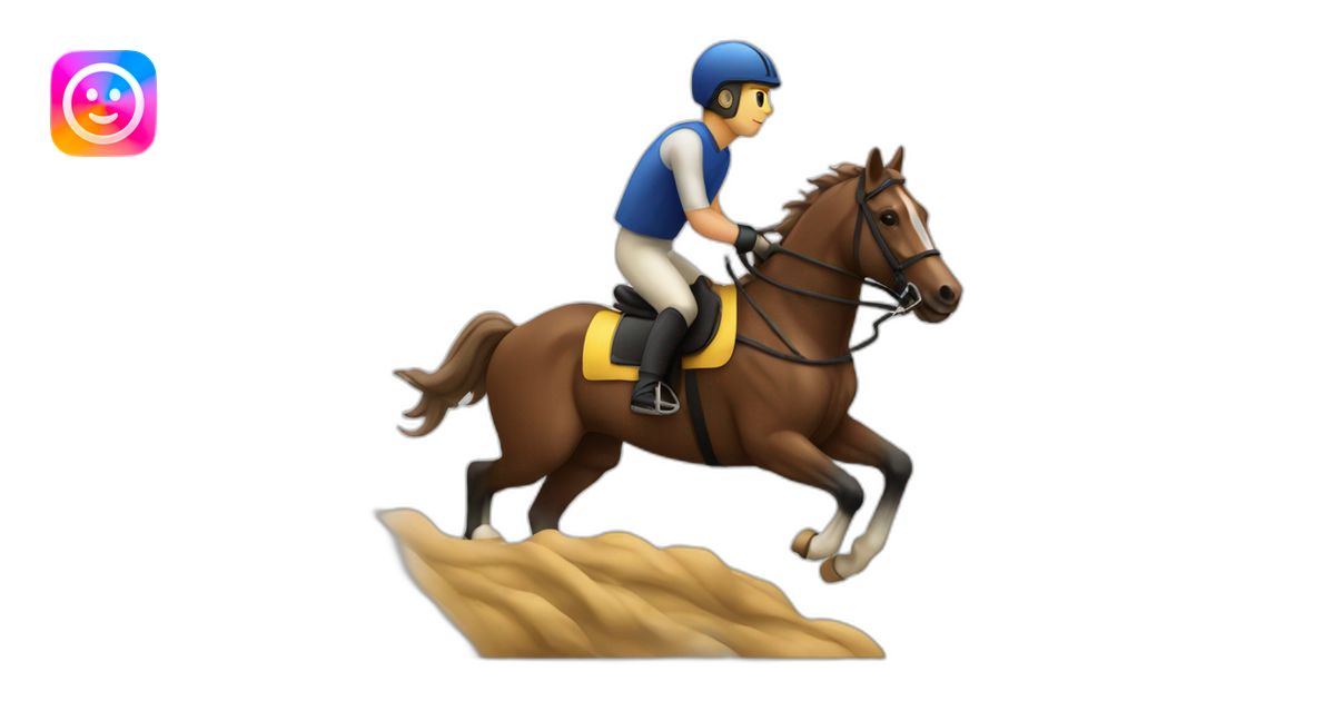A man riding a horse in an endurance race emoji | AI Emoji Generator