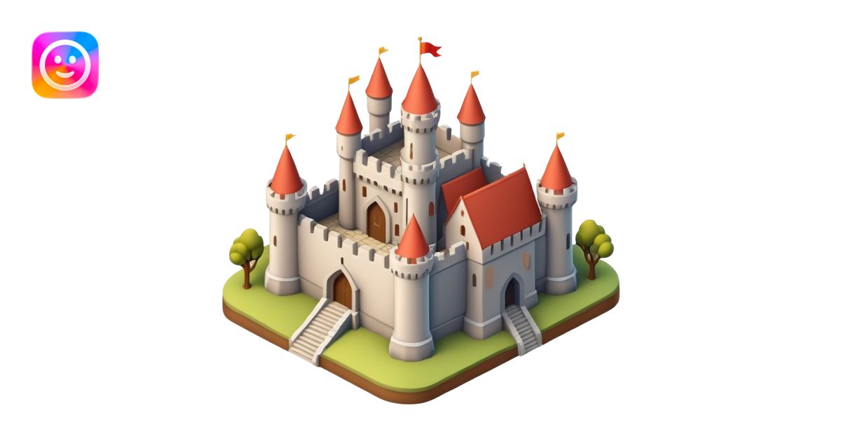 3d-isometric-medieval castle emoji | AI Emoji Generator