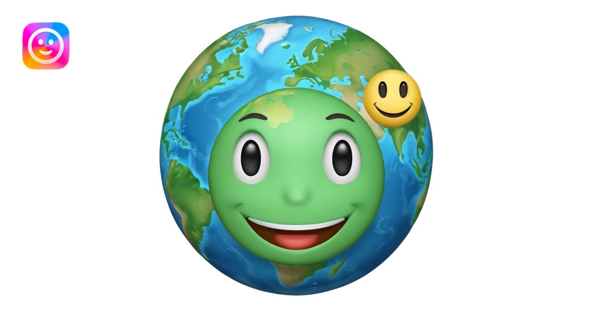 planet earth smiley face emoji | AI Emoji Generator