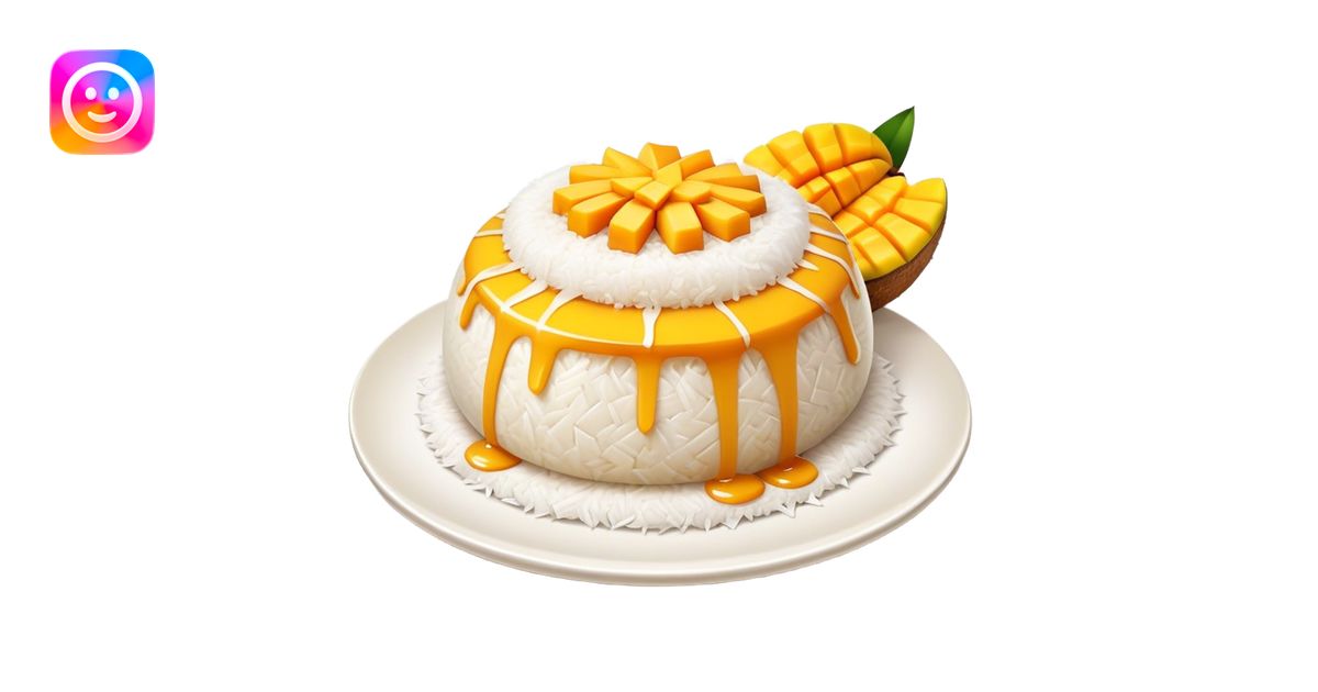 Mango Sticky Rice Cinematic Realistic Mango Sticky Rice Dessert Emoji ...