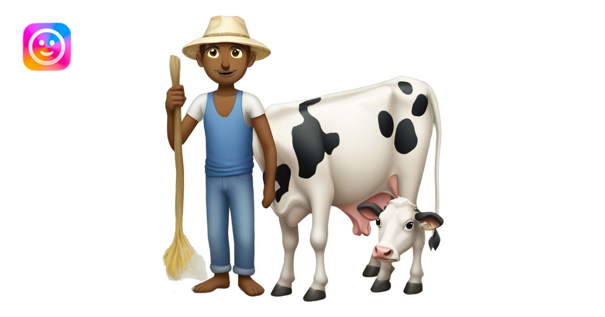 poor indian dairy farmer with cow emoji | AI Emoji Generator