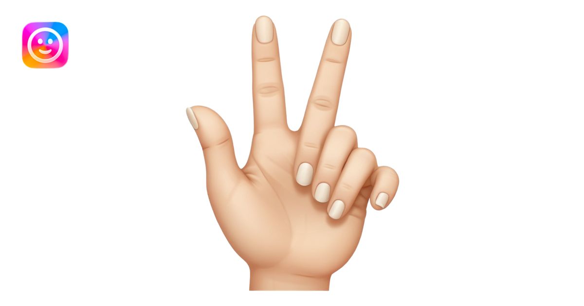 a hand with only the thumb, pointer, and middle finger extended with ...
