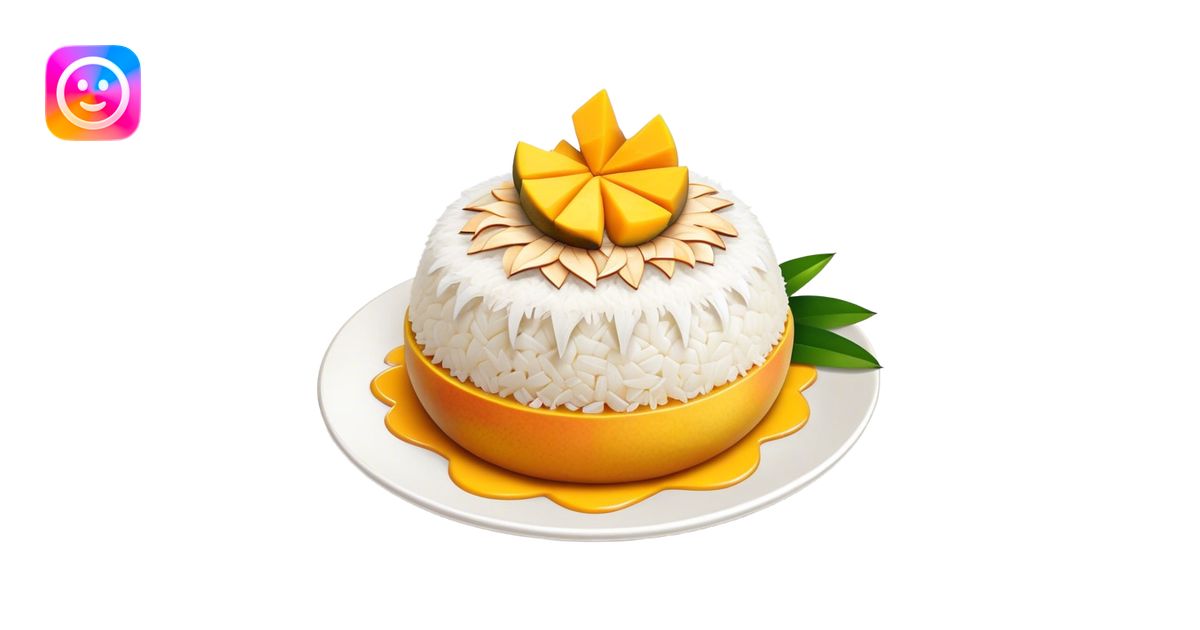 Mango Sticky Rice Cinematic Realistic Mango Sticky Rice Dessert Emoji ...