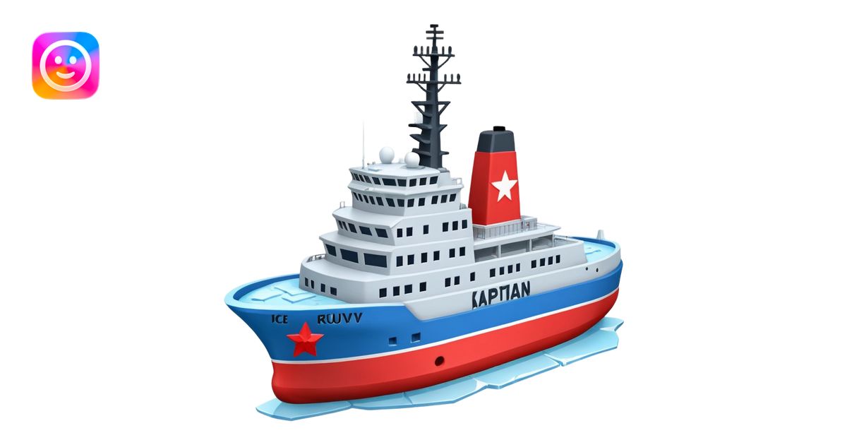 Realistic 3D icon of icebreaker 