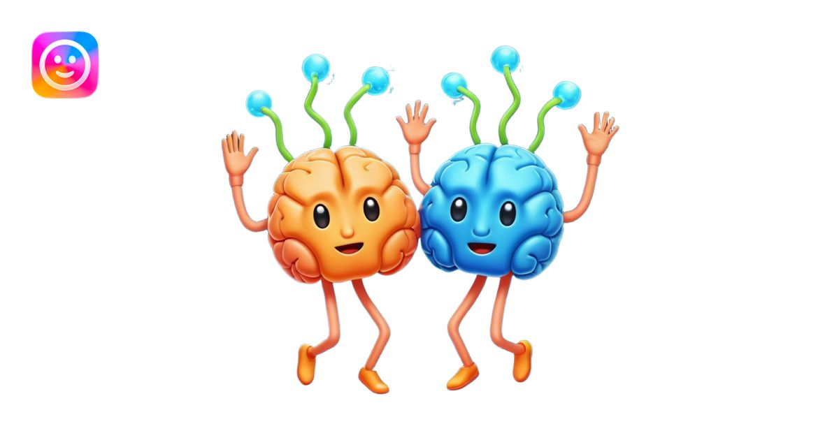 Last two brain cells dancing emoji | AI Emoji Generator