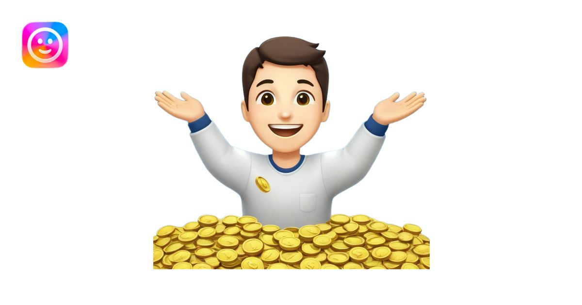 make me a png emoji in the style of an iPhone where a person gets money ...