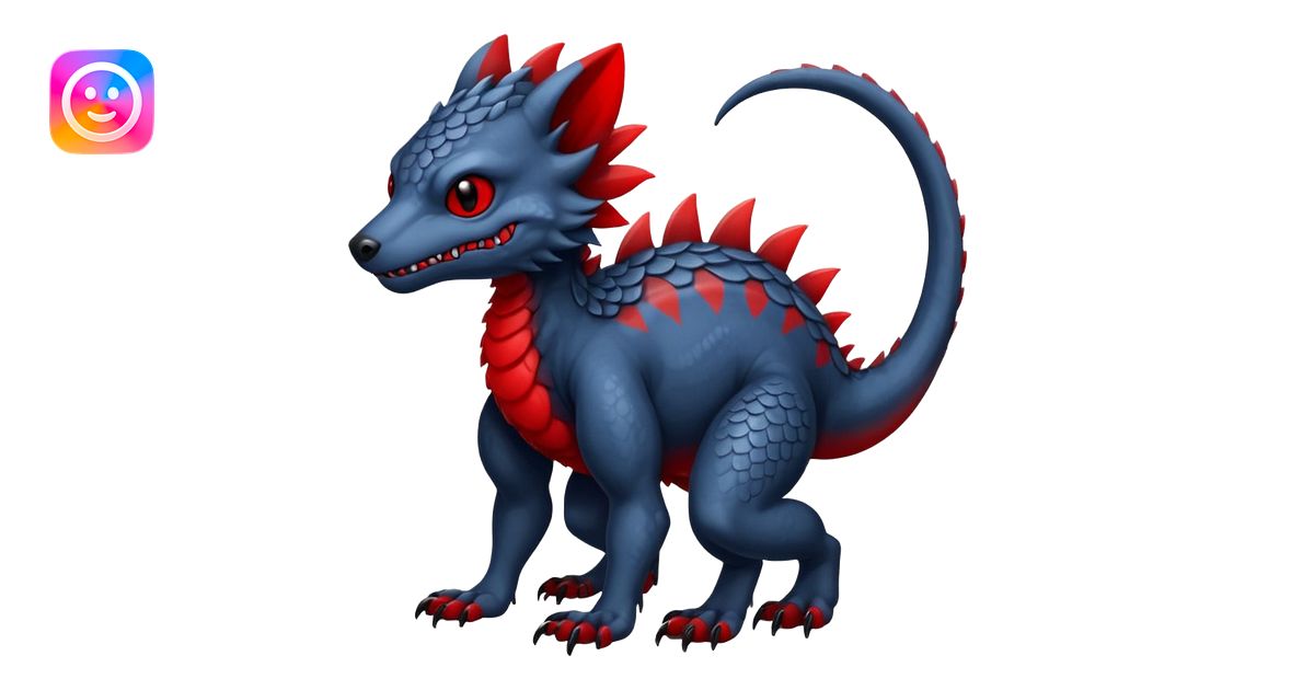 midnight blue-gray-black, with red markings, white belly, scaley scaly ...
