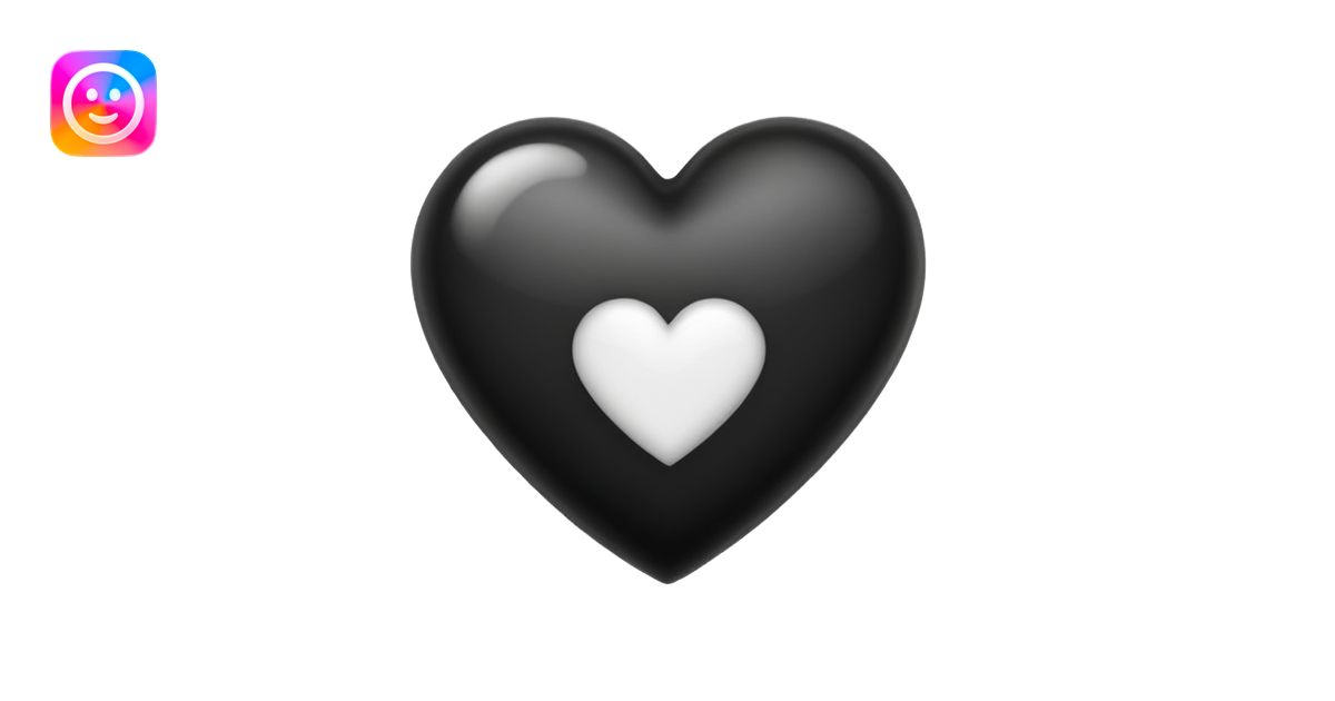 half black half white heart emoji emoji | AI Emoji Generator