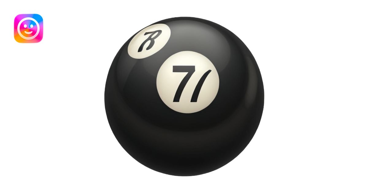 Pool table back ball with the number 7 emoji | AI Emoji Generator