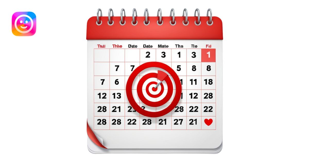 Wall calendar with red circled date emoji | AI Emoji Generator