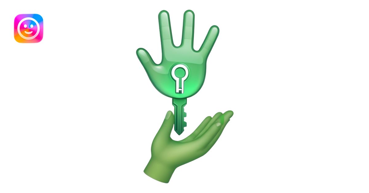 minimalistic green hand icon semi-transparent, key icon emoji | AI ...