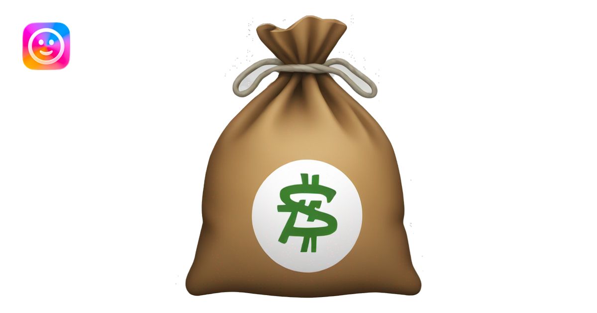 Money Bag Emoji with white outline emoji | AI Emoji Generator