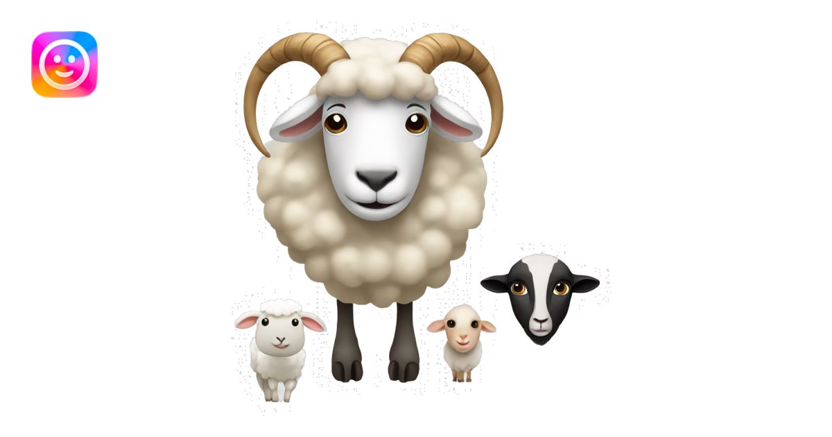 Sheep, ram and goat are facing forward emoji | AI Emoji Generator