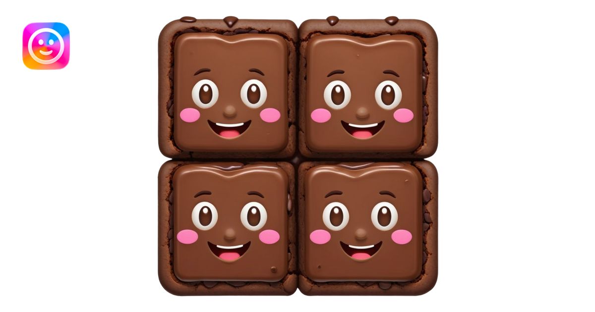 animated brownies with faces emoji | AI Emoji Generator