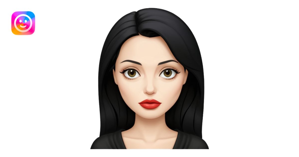 emoji-girl-femme-fatale-black-hair-anglina-jolie-vibes-emoji-ai